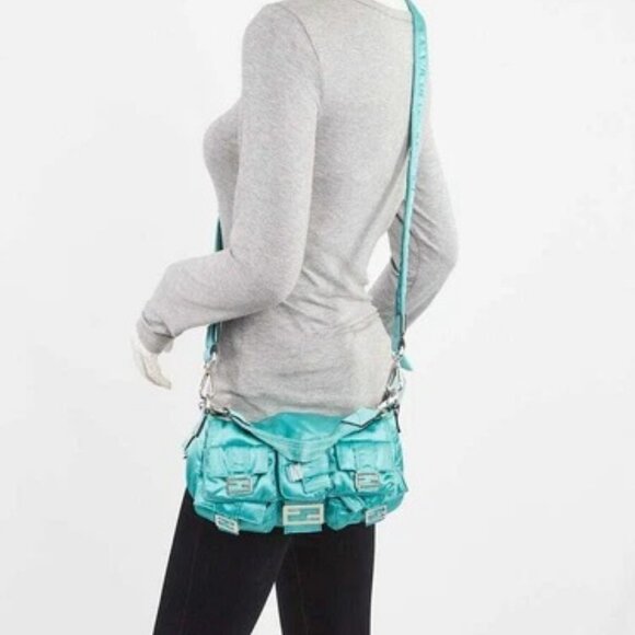 Fendi Green Nylon Convertible Multipocket Belt Baguette Bag 8BR808 - Picture 2 of 12